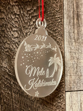 Load image into Gallery viewer, Custom Ornament | Frosted Acrylic | Holiday Decor | Mele Kalikimaka | Hawaii | Ohana
