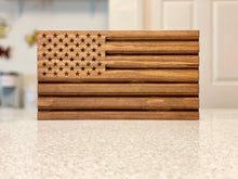 Load image into Gallery viewer, Coin Holder | Engraved Flag | Solid Wood | Desktop Display
