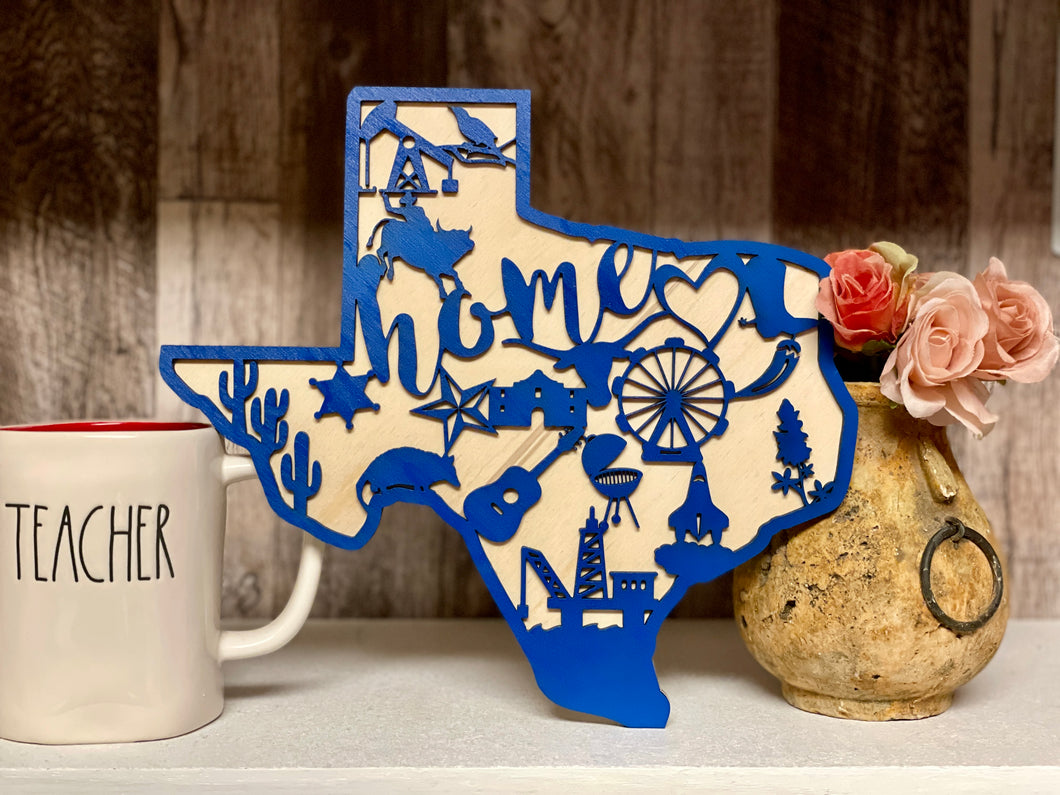 Texas Sign | Alamo | Cowboys | Longhorn | Layered Wood | Bull | Cactus | Texas Pride